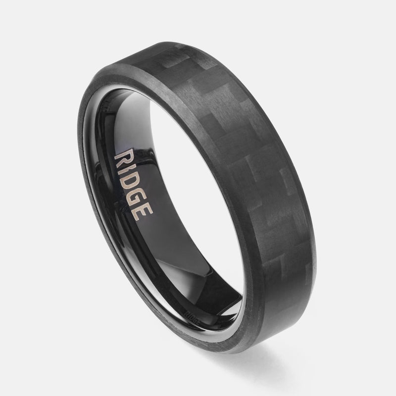 Ensemble d'anneaux biseautés 6 mm - Carbon Fiber 3K