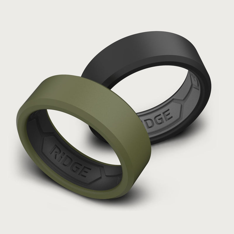 8 mm Silikonring-Set - Matte Olive