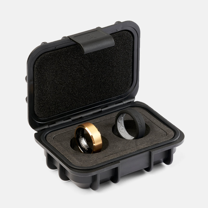 8 mm abgeschrägtes Ring-Set - 24K Gold