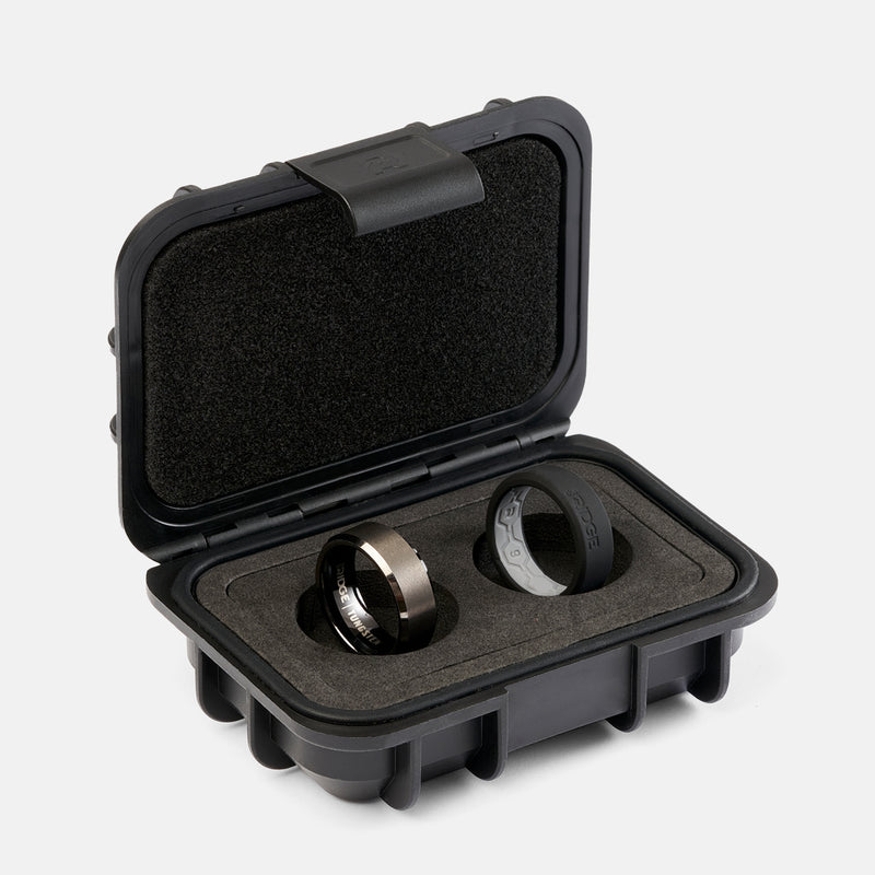 8 mm abgeschrägtes Ring-Set - Gunmetal