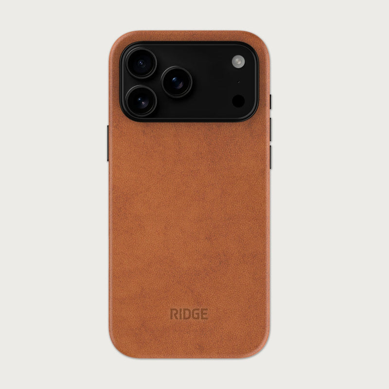 Ridge Phone Case - iPhone 18 Pro Max - Tobacco Brown Leather