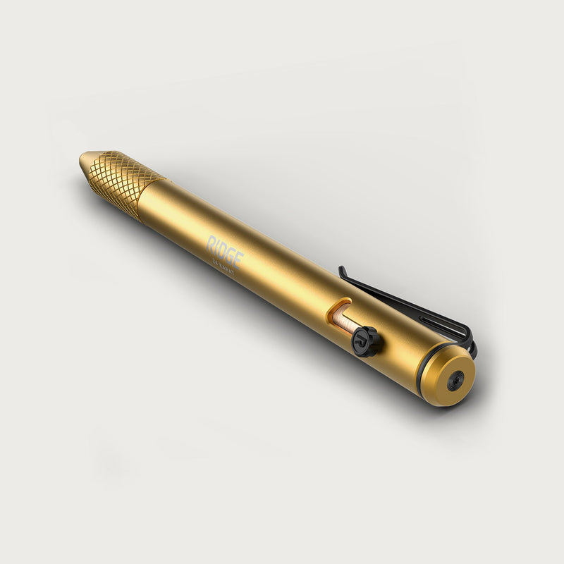 Ridge Stylo bille à verrou - Or 24K