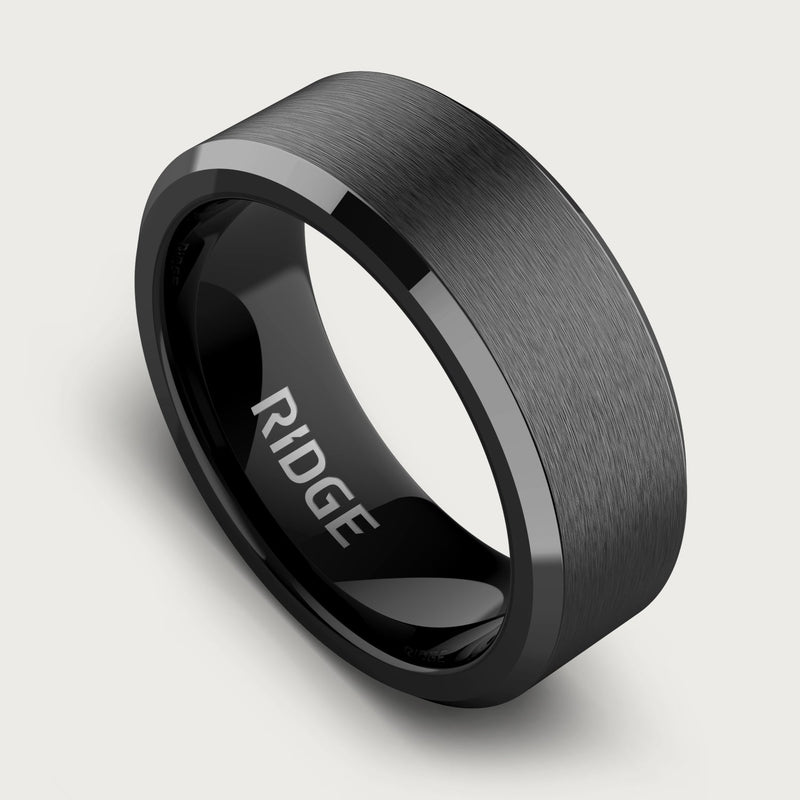 8mm Beveled Ring Set - Gunmetal