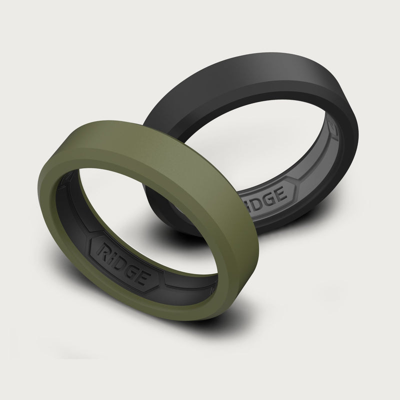 6 mm Silikonring-Set - Matte Olive