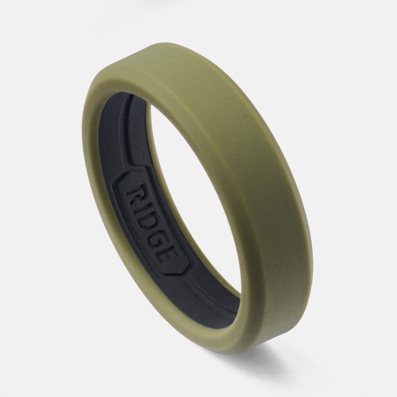 Ensemble d'anneaux en silicone 6mm - Vert Olive Mat