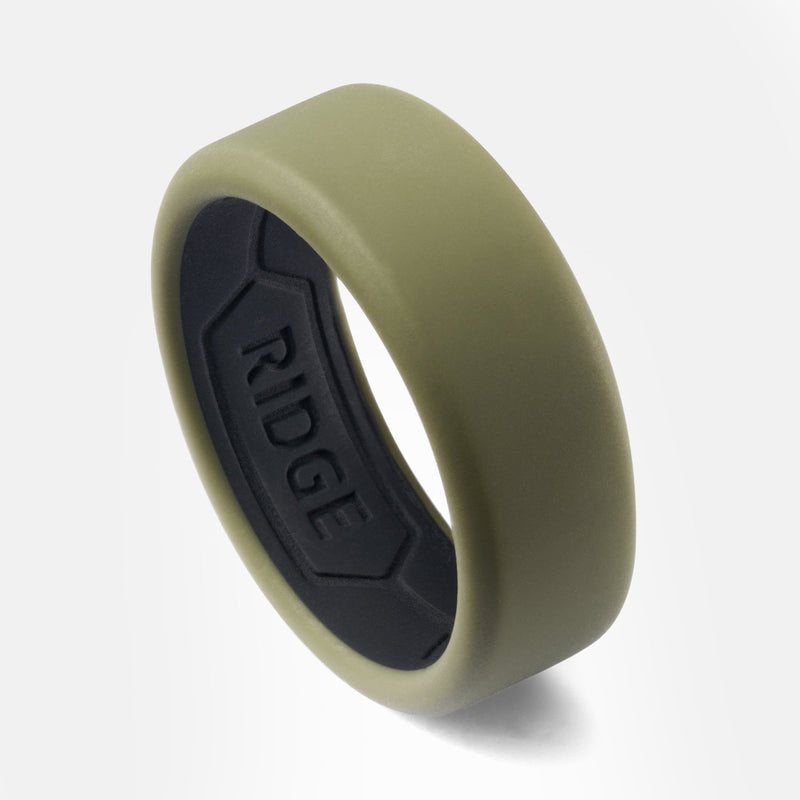 8 mm Silikonring-Set - Matte Olive