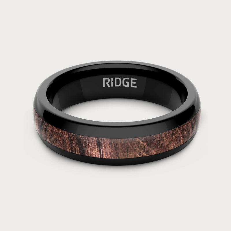 6 mm abgerundetes Ring-Set - Mopane Wood