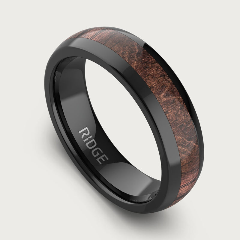 6 mm abgerundetes Ring-Set - Mopane Wood