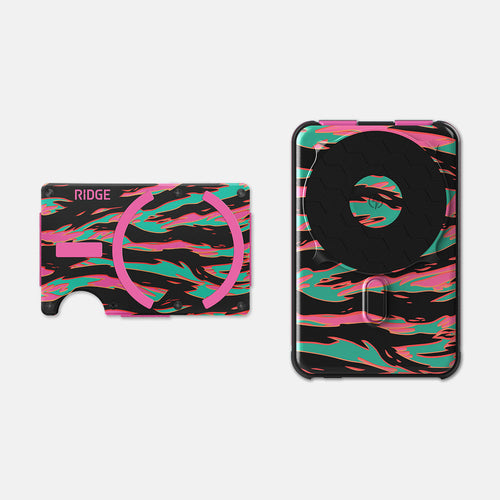 Ridge Portemonnee voor MagSafe & Power Bank Kit - Neon Tiger