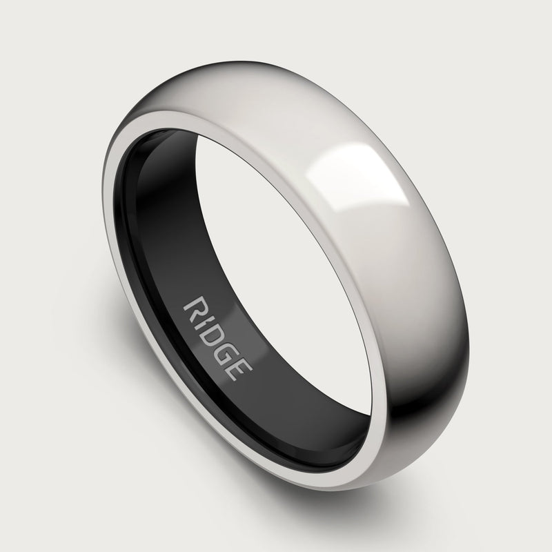 6mm Rounded Ring Set - Platinum