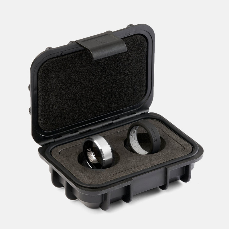 8 mm abgeschrägtes Ring-Set - Platinum