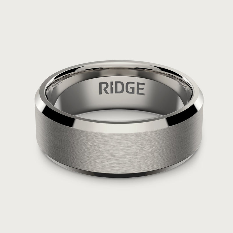 8 mm abgeschrägtes Ring-Set - Platinum - Tantalum