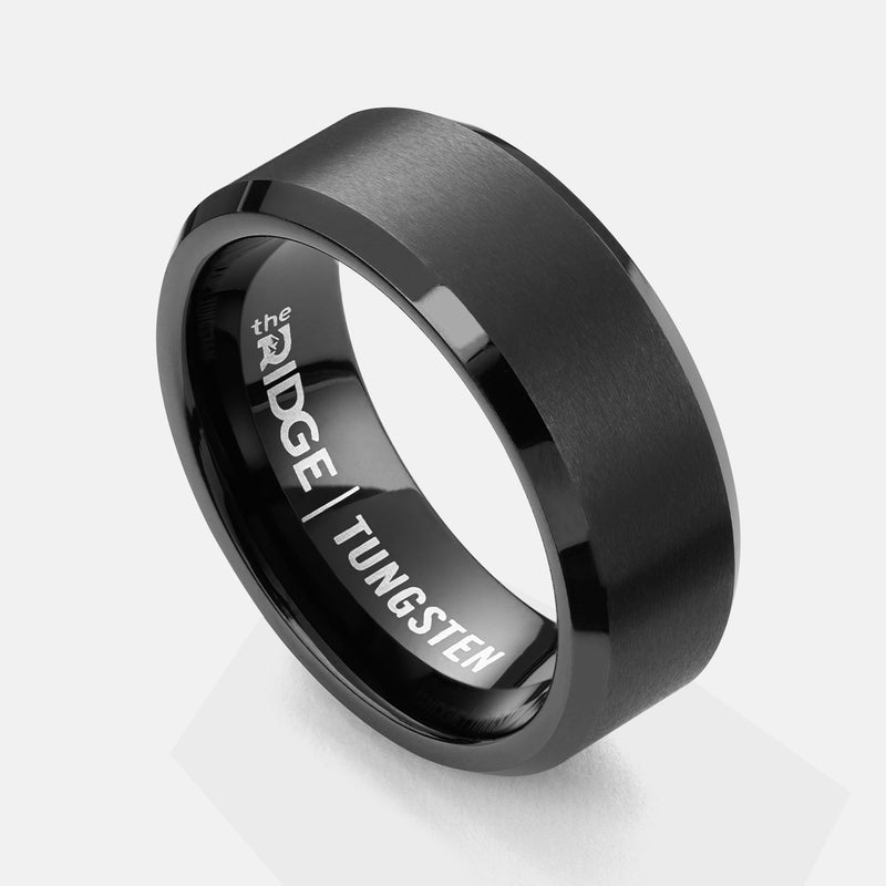 8 mm abgeschrägtes Ring-Set - Gunmetal