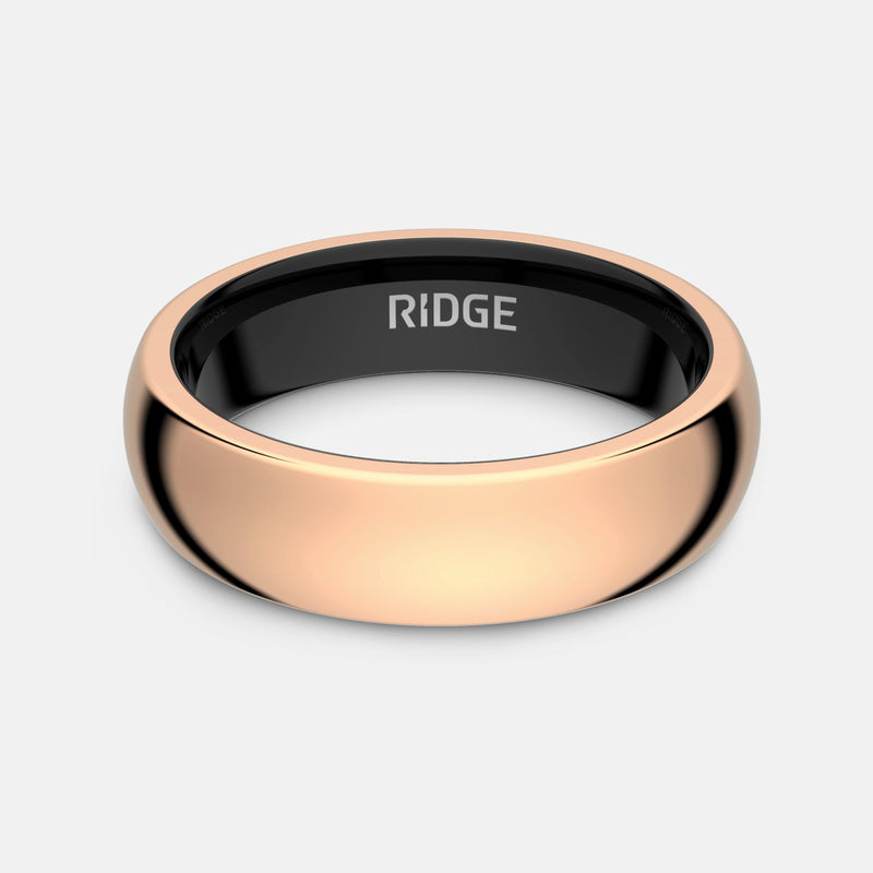 6 mm abgerundetes Ring-Set - 18K Rose Gold