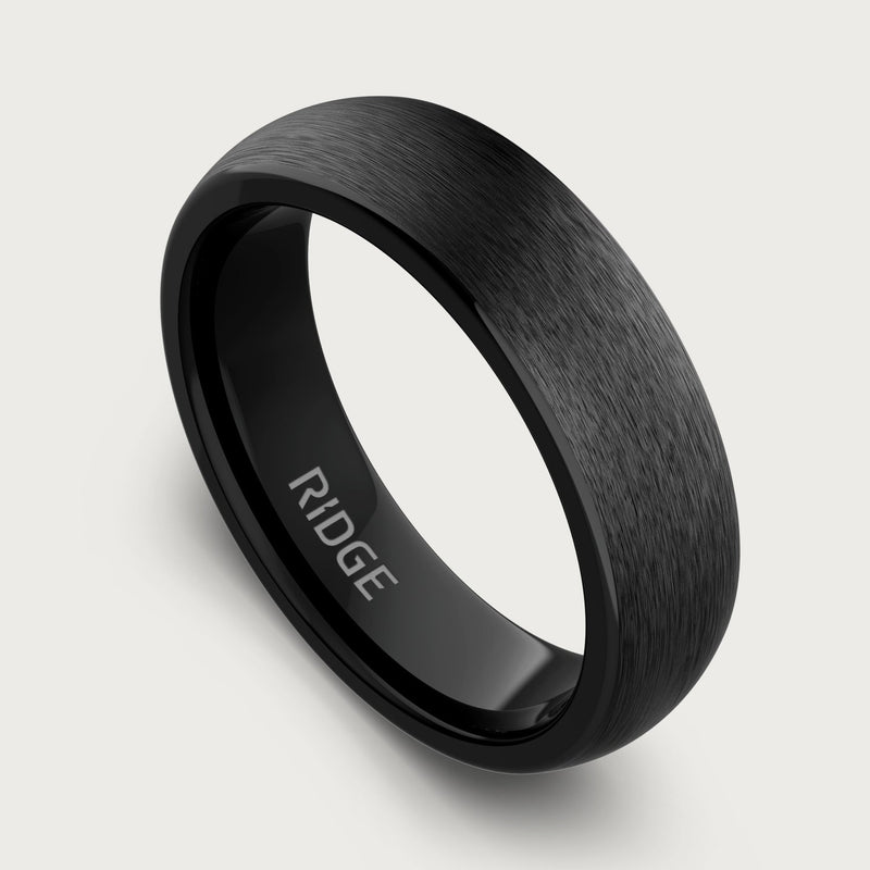 6mm Rounded Ring Set - Royal Black