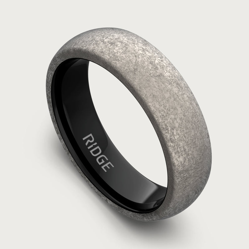 6 mm abgerundetes Ring-Set - Stonewashed Titanium