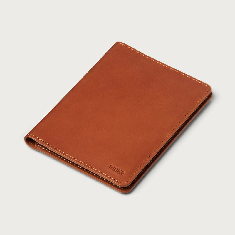 Reisepass-Portemonnaie - Tabakbraunes Leder