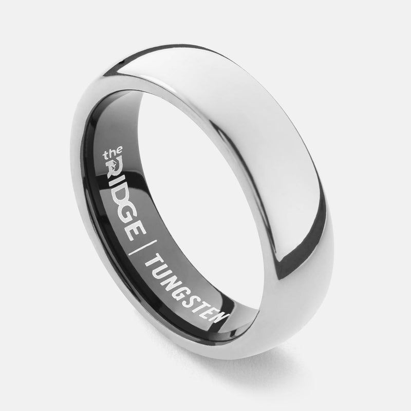 6 mm abgerundetes Ring-Set - Platinum