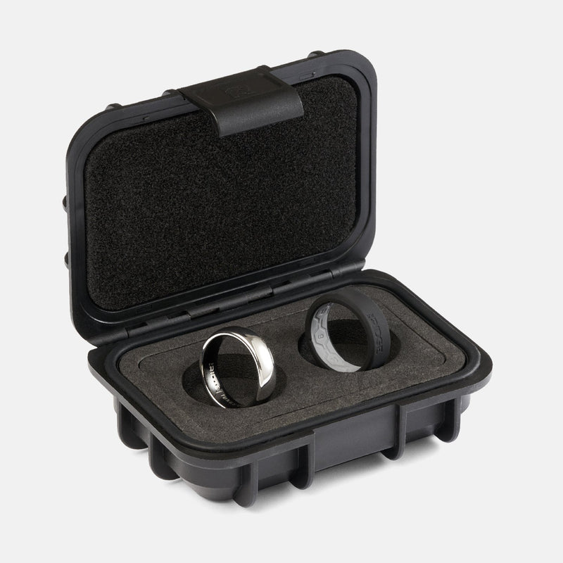 6 mm abgerundetes Ring-Set - Platinum